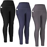 YUDSUD 3 Pack High Waisted Leggings with Pockets for Women Buttery Soft Tummy Control Workout Yoga Pants for Gym Athleisure