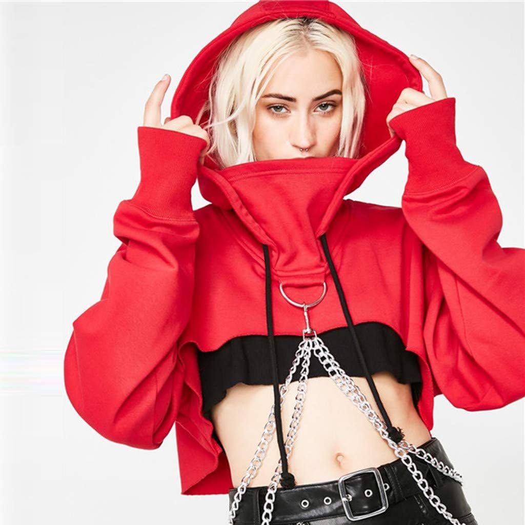 cropped chain hoodie