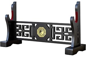 FOXSMZZ Sword Holder Velvet Padded Katana Stand Samurai Display Rack Support All Tanto Swords Weapon Display Stand (Bagua-1)