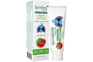 SprinJene Natural Kids Toothpaste, Watermelon | Natural Children’s Toothpaste for Cavity Protection | Fluoride Toothpaste for Toddlers | 1 Pack