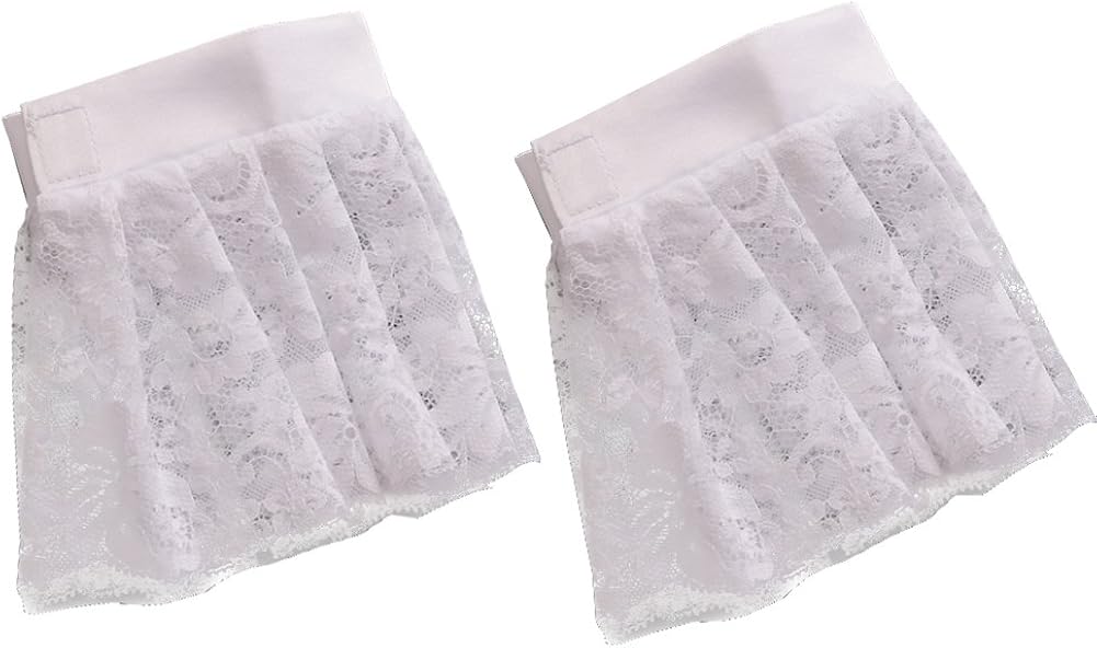 BLESSUME Steampunk Lace Cuffs Set Costume Accessory, Big White Cuffs
