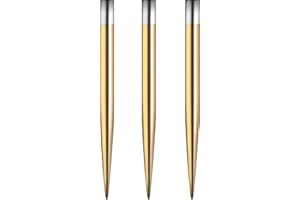MISSION DARTS Mission Glide Standard and Personalised Dart Points | Gold Steel Tip Spare Point | Available in 30, 32, 34, 36, 38, 40
