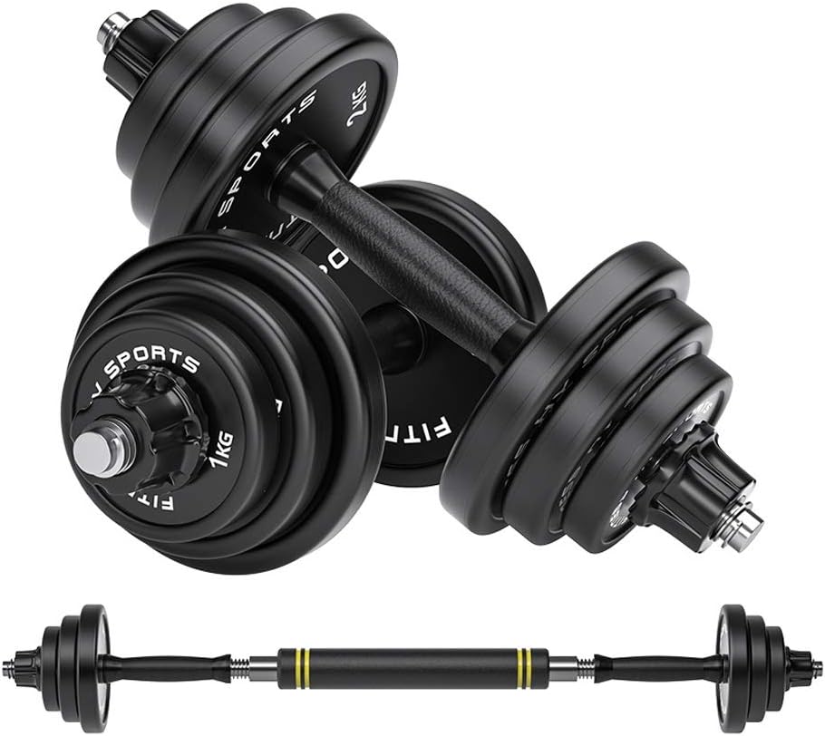 Weightlifting dumbbell/Dumbbells A Pair of Dumbbells (10KG × 2) Rubber Coated Steel Dumbbells Men's Professional Fitness Equipment Adjustable Disassembly Weight Dumbbells Home Dumbbell Barbell Set Exe