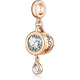 925 Sterling Silver Rose Gold Coffe Pot Charms fit Pandora Charms Bracelet for Women Christmas Mother's Day Birthday Gift