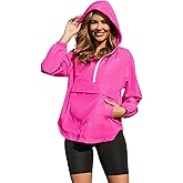 PESION Womens Packable Waterproof Raincoat Lightweight Rain Jacket, Running Cycling Hiking Windbreaker Pullover Jackets