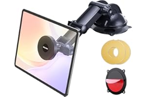 OHLPRO Magnetic Tablet Holder for Car Dashboard & Windshield, Adjustable Suction Cup Mount with Extendable Arm, 360° Rotation
