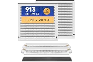 Aliveair 913 MERV 13 Air Filter 25x20x4 Compatible with AirPurifiers Model 1910 Pleated HVAC AC Furnace Filter Replacement 2 Packs