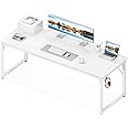 Coleshome 71 Inch Computer Desk, Modern Simple Style Desk for Home Office, Study Student Writing Desk, White