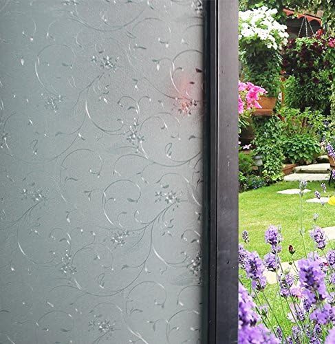Yencita 3D Colorful Squares Mosaic Self-Adhesive Frosted Privacy Window Film,17.72x78.74 inches