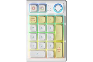 TISHLED Gasket Cream Mechanical Numpad Programmable Macro Keypad Wireless 2.4G/Bluetooth 5.0/Wired USB-C RGB Backlit Hot Inte