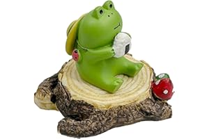 Refintural Miniature Frog Figurines Statue - Cute Frog Sculpture for Outdoor Fairy Garden and Desk Decorations - Adorable Frog Figurine Statue Decor for Plant Shelf Desk Office Bedroom