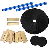 Soulchen 50 Pcs Pool Table Leveling Kit 28 Wooden Wedges 20 Rubber Shims | 2 Blue Wax Sticks, Billiard Installation, Recovery Assembly, Slate Support, Furniture Repair, Cue Sport Accessories
