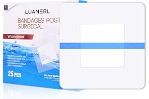 LUANERL Waterproof Shower Protector for Dialysis Catheter & Chemo Ports | 8x8 Inch Adhesive Cover with Non Woven Bordered Gauze Pads Transparent Film for PD, PICC Line, Feeding Tube（25 Pack）