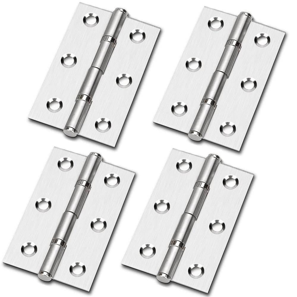 Heuskay 4Pcs 2 Inch (50mm) Stainless Steel Ball Bearing Fire Door Hinges, Silver, Contemporary Finish