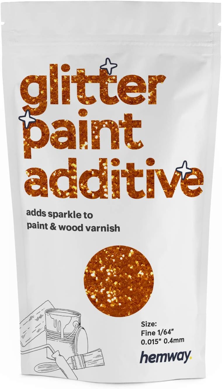 Hemway Copper Glitter Paint Additive Fine 100g for Adding Sparkle to Paints & Varnish, Fine (1/64" 0.015" 0.4mm)