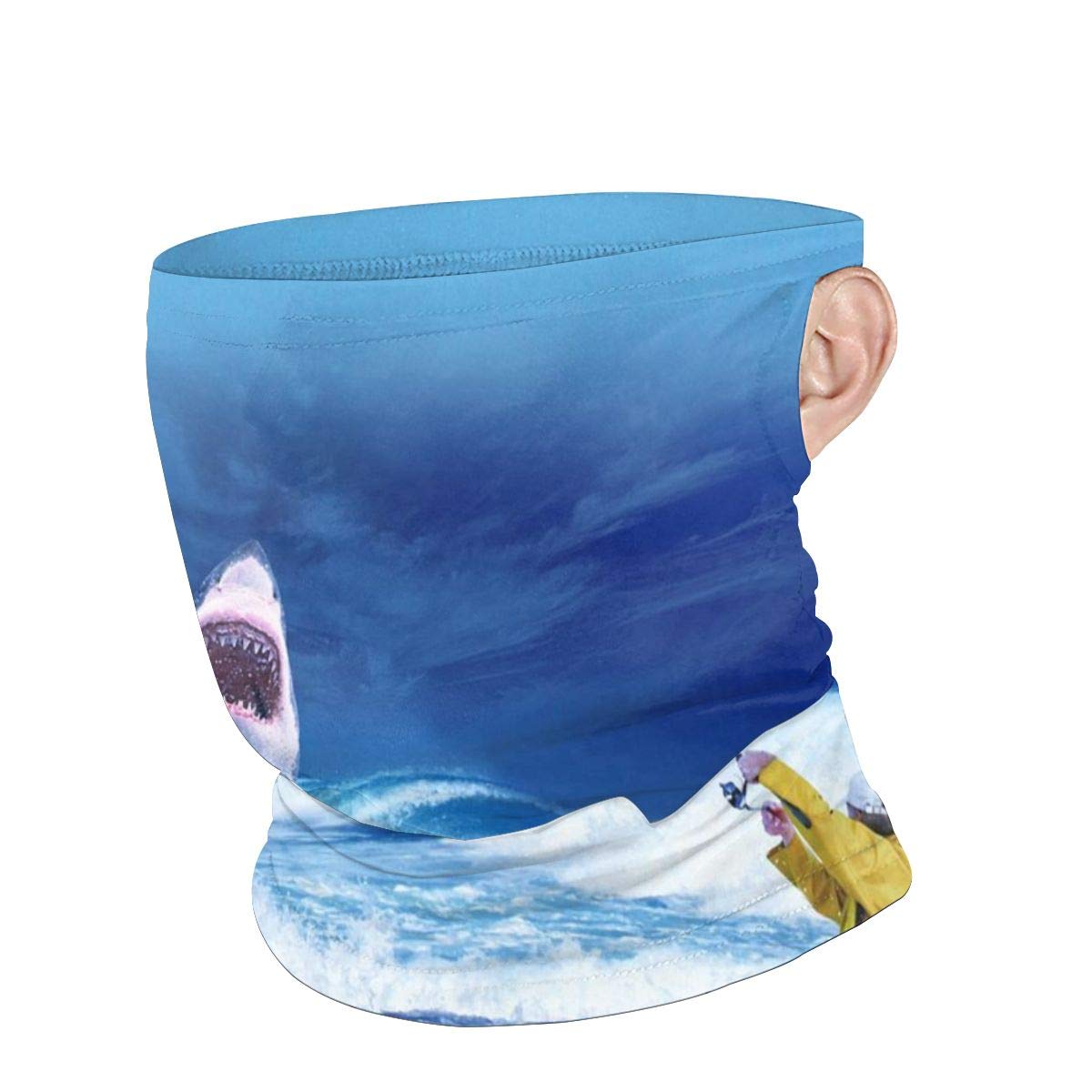 Shark Attack Human Face Mask Bandanas Windshield Neck Warmer Breathable Anti Wind Dust Masks