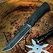 Grand Way Tanto Fixed Blade Knife - Stainless Steel Japanese Tanto Blade Knives - Black Tactical Military Survival Traditional Ninja Knife with Sheath 2786 U-BQ
