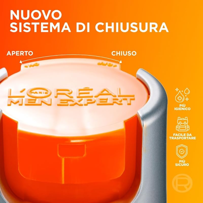L'Oréal Paris Men Expert Crema Idratante Anti-Fatica Uomo, Pelle Rivitalizzata, Levigata e Idratata, Occhiaie e Rughe Sottili Ridotte, Arricchita con Proteine e Vitamina C, Hydra Energetic, 50 ml