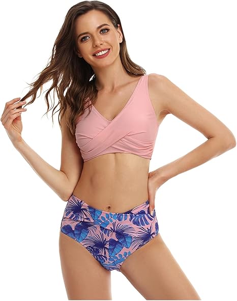 Amazon Co Jp 子供の水着新しい夏2 12歳の幼児の女の子ビキニのスーツの固体フリルの花の水着キッズガールビーチの外観 Color Pink Mom Size S 服 ファッション小物