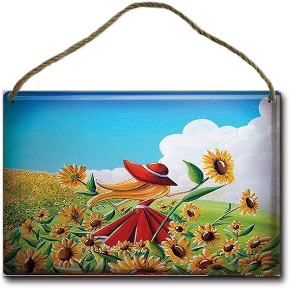 BIT SITNG - Cartel de metal con diseño de girasol, diseño vintage de