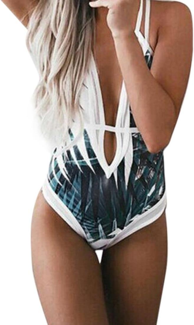AmyDong Women One-Piece Off Shoulder Push Up Beachwear Bathing Bikini Swimwear Tassel Fringed Swimsuit