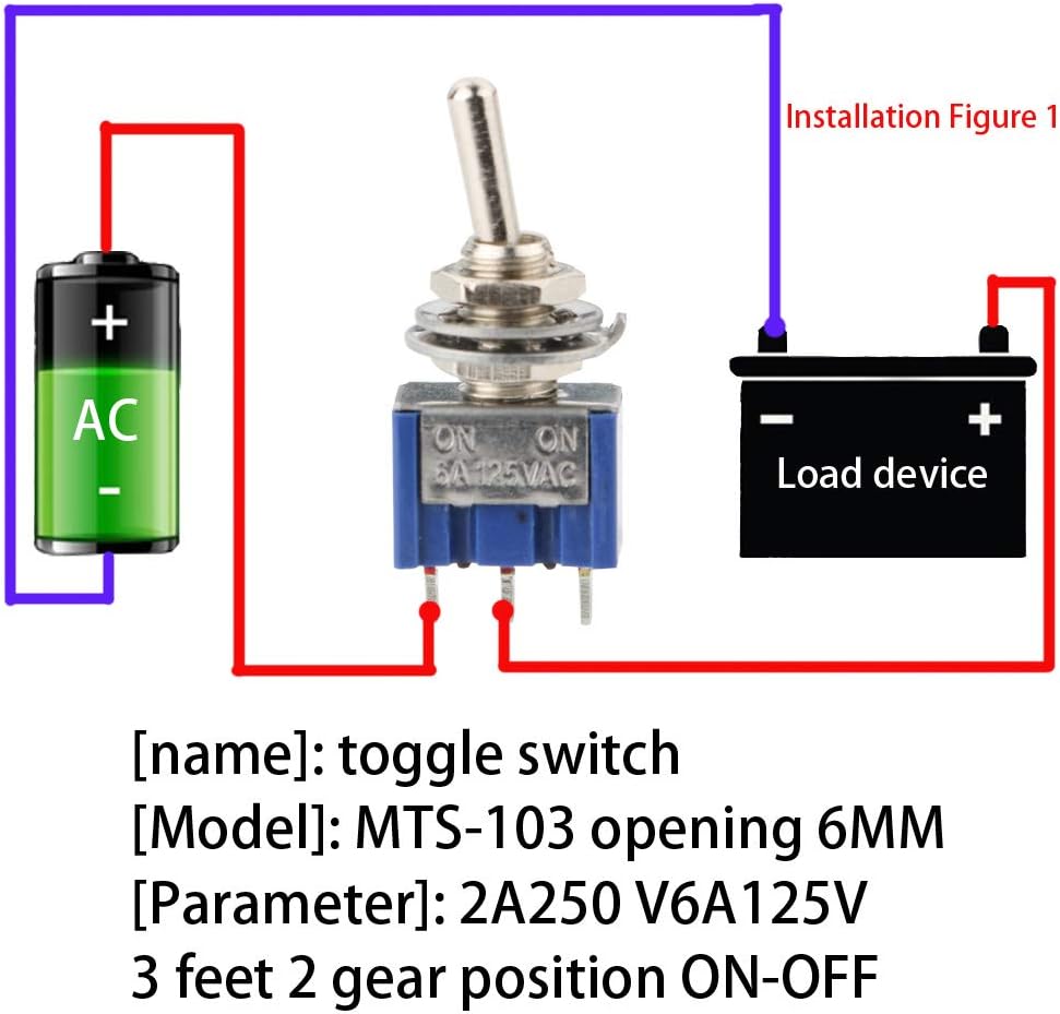 CESFONJER 15 Pcs SPDT Mini Micro Toggle Switch, ON/Off 3 Pins 2 Position Miniature Toggle Switch AC 125V/6A - Image 4