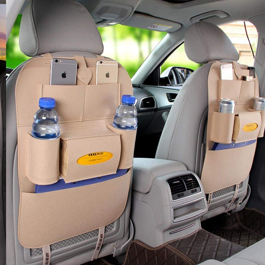 Bibmmo Car Seat Storage Bag Auto Multi-Pocket Felt Covers Organizer Storage Holder Seat Back Organizers