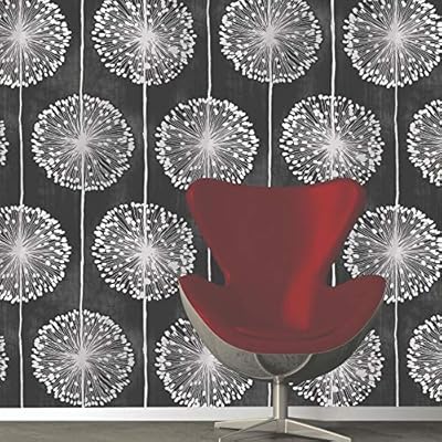 Dandelion Wallpaper Colour Black Amazon Co Uk Diy Tools