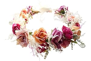 DDazzling Women Flower Headband Wreath Crown Floral Wedding Garland Wedding Festivals Photo Props