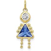 FB Jewels Solid 10K Yellow Gold September Girl Birthstone Charm