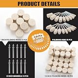 FOTYBEI 80PCS Wool Felt Polishing Buffing Wheel Dremel Rotary Tool 1/8" Shank view 4