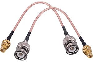 URCIANOW 2Pcs BNC Male to SMA Female Connectors, 6'' Low Loss RG316 Coaxial Cable, SMA to BNC Adapter Antenna Cable Splitter 