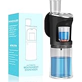 Swiitaey Automatic Mouthwash Dispenser for Bathroom, 2500mAh Electric Touchless Black Mouthwash Dispenser with Magnetic Cups, 20 Oz Wall Mounted/Countertop Mouthwashs Dispensers for Kids & Adults