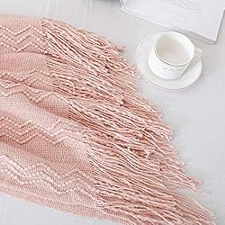BOURINA Throw Blanket Textured Solid Soft Sofa