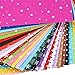 BENECREAT 30PCS 12 x 12 inches (30cm x 30cm) DIY Polyester Patterned Felt Fabric Squares Sheets Assorted Colors for Crafts, 1mm Thick
