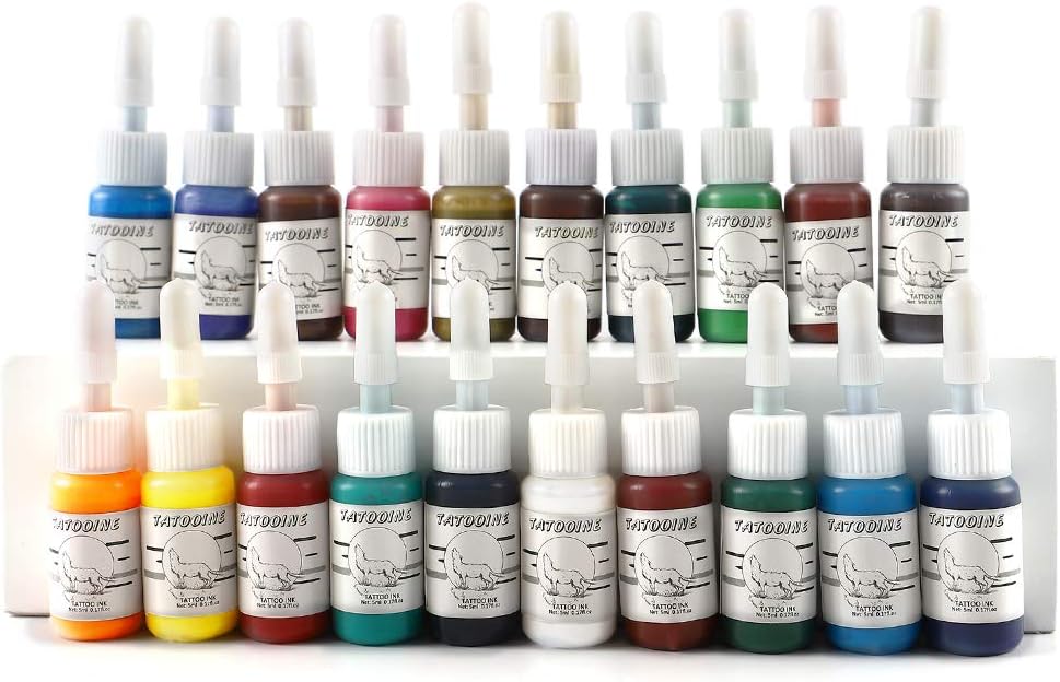 Aushelly 20pcs Colors Tattoo Art Ink Set of 5ml Each Bottle