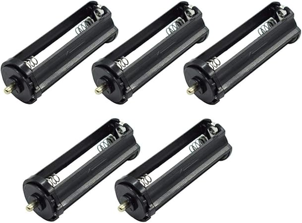 Hxchen Cylindrical Battery Holder Battery Storage Case For 3 X 1 5v Aaa Batteries Flashlight Torch Black 5 Pcs Amazon Com
