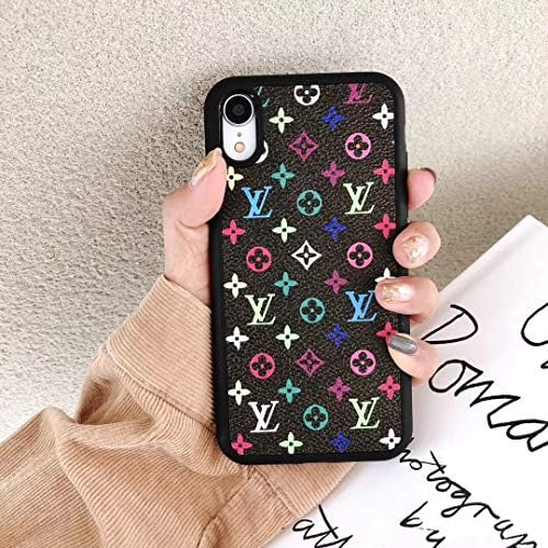 Phone Case for iPhone Xs Max, Vintage Luxury Designer Classic Monogram PU Leather with Soft Protective Bumper Case for iPhone Xs Max