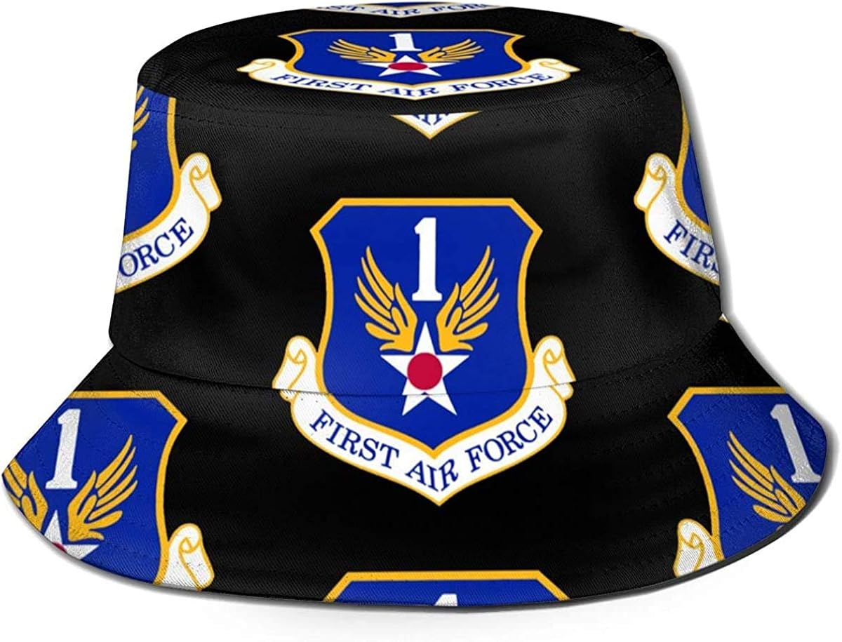 Unisex US 1st Air Force Bucket Hat Sun Hat Printed Fisherman Packable Travel Hat Fashion