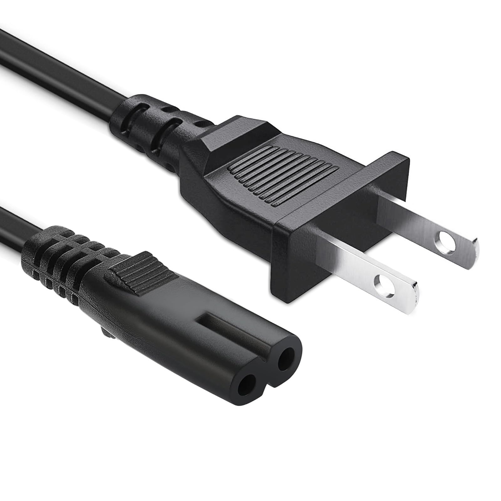 Photo 1 of 10FT 2 Prong AC TV Power Cord for Samsung UN40 UN43 UN48 UN49 UN50 UN55 UN60 UN65 UN70 UN75 UN78 Series 4k Smart TV P/N 24" 32" 40" 43" 48" 49" 50" 55" 60" 65" 75" 85 inch C7 Charger Cable Replacement