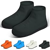 RINJOY Rain Shoe Covers Waterproof Shoe Covers Non-Slip Reusable Latex Shoes Covers For Rain Resistant Rain Boots for Men Women Outdoor Galoshes Overshoes Protection