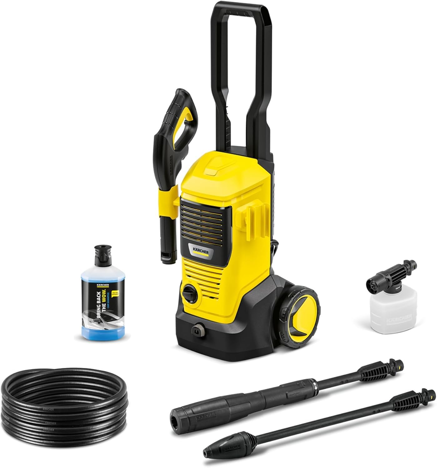 Kärcher Hochdruckreiniger K 5 FJ, Druck: max. 145 bar, Fördermenge: 500 l/h, Flächenleistung: 40 m²/h, Wasserfilter, Gewicht: 6,3 kg, HD-Pistole,Dreckfräser, Vario Power Jet, Schaumdüse 2