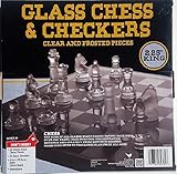 Cardinal 10097 Classic Glass Chess Checkers Game Strategy Board Fun, Black
