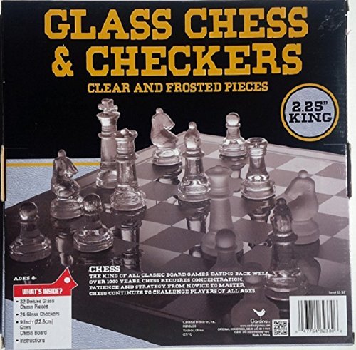 Classic Glass Chess Checkers Game Strategy Board Fun