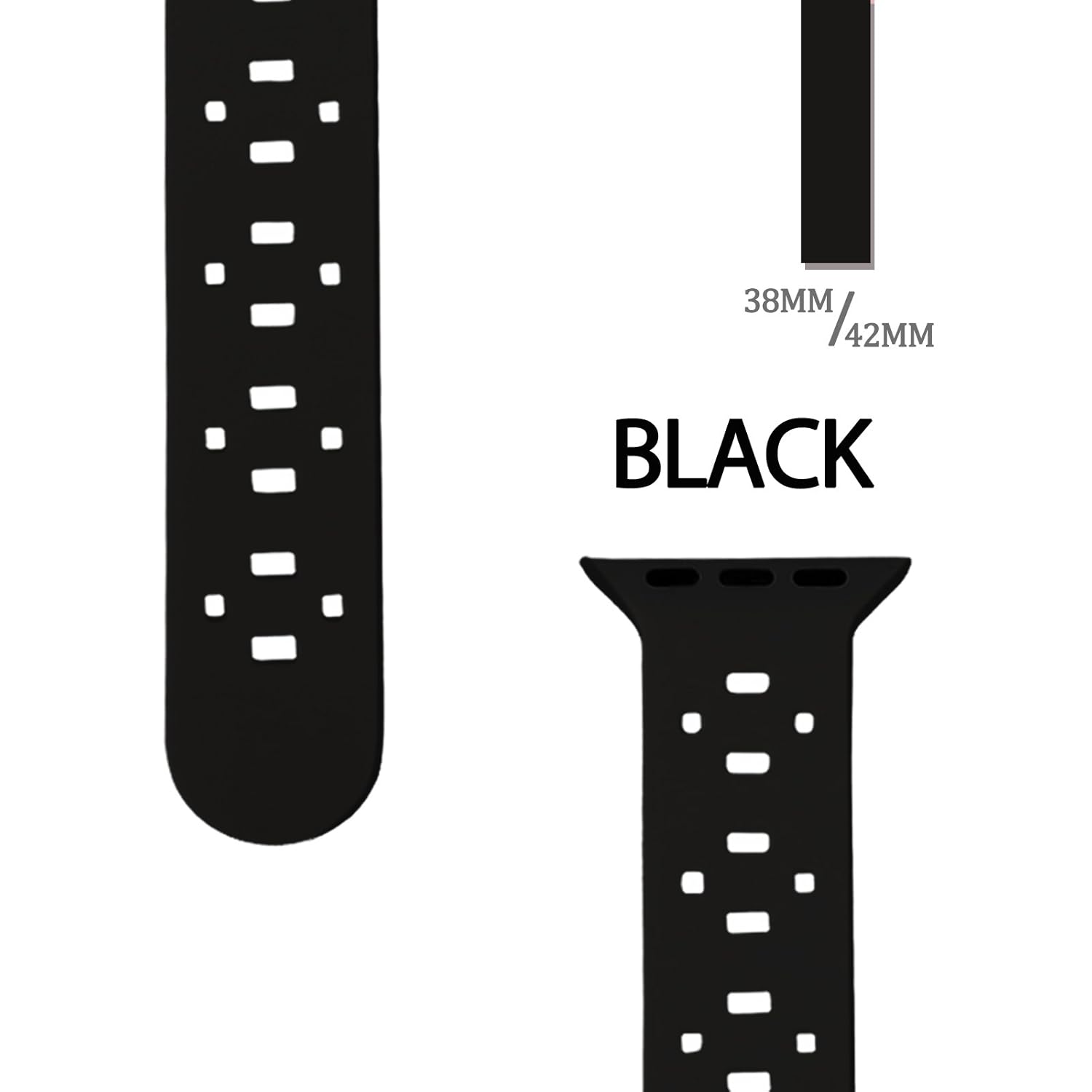 Rockvee Band Compatible for Apple Watch 38mm 42mm Women Men, Silicone Breathable Replacement Band for iWatch Series 3, Series 2, Series 1