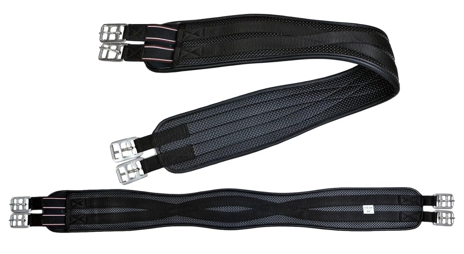 Preto New Synthetic Girth Jumping Horse Saddle Soft Waffel Embossed Neoprene Padded Equine Elasticated End Anatomical Anti-Chaff Anti-Gall Double Tape Reinforced Strong Durable Washable