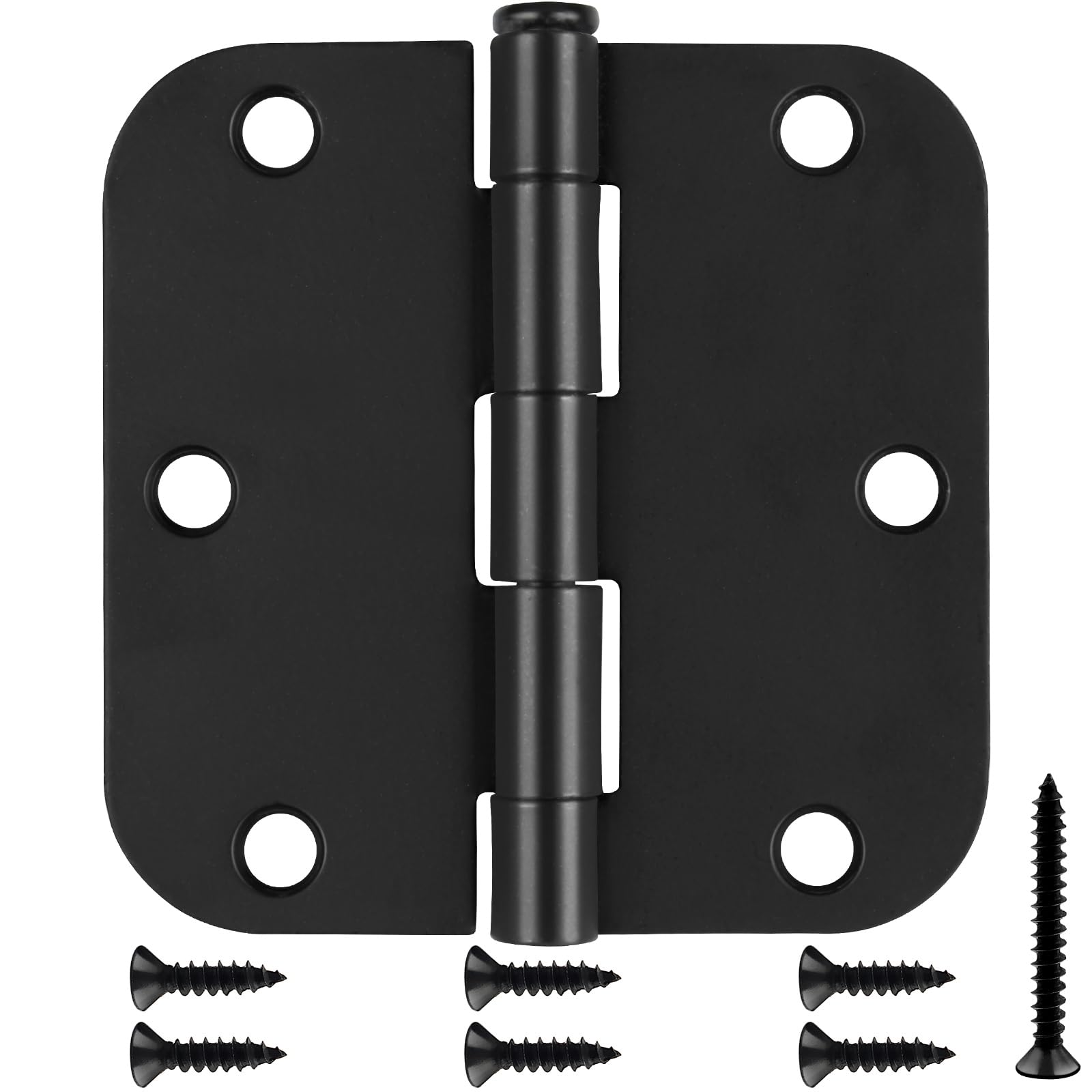 Photo 1 of **GOLD**Estmoon 30 Pack Matte Black Door Hinges, 3.5 x 3.5 Inch, 5/8" Radius Rounded Interior Hinges, 6 Holes, Modern/Industrial Style, Iron Material