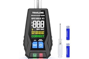 Electrical Outlet Tester with LCD Display Plug Tester for Electrical Outlets 3 Prong Polarity Test for Outlet Checker Plug in