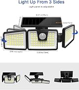 AIXPI 156LED Solar Security Light Outdoor Motion Sensor 270° IP65 view 7
