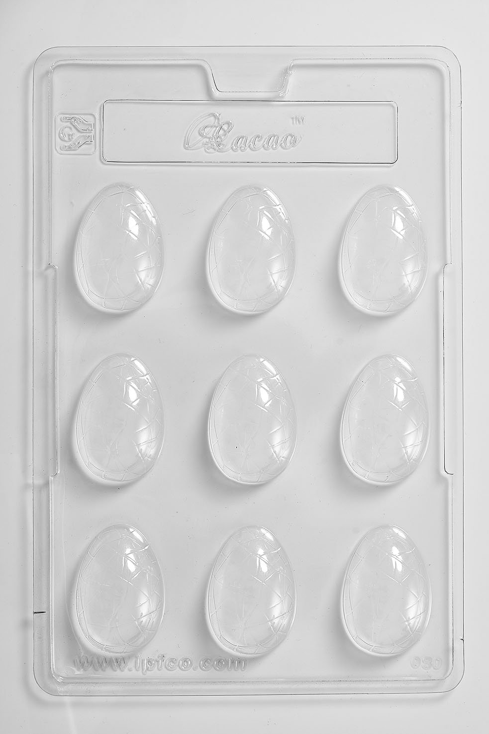 Cacao Cracked Egg Chocolate Mould 9 Cavity, PVC, Transparent, 17 x 26 x 1.5 cm
